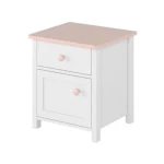 Nočna omarica LINA . Nočna omarica LINA je omarica s predalom in vrati, zlila se bo v vsak prostor. Material: - Laminirana plošča - ABS robovi - Plastični