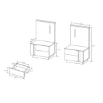 Nočna omarica NANCY . Moderno eleganten dizajn nočne omarice NANCY z LED razsvetljavo. Narejena iz odličnih materialov v bela visoki sijaj/hrast dekorju.