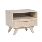 Nočna omarica SAHANA . Nočna omarica SAHANA, je eleganten kos pohištva, ki popestri vaš prostor. Narejena je iz kakovostnega mangovega lesa, naslonjalo in