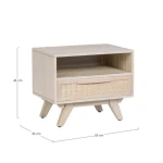 Nočna omarica SAHANA . Nočna omarica SAHANA, je eleganten kos pohištva, ki popestri vaš prostor. Narejena je iz kakovostnega mangovega lesa, naslonjalo in