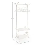 Obešalnik 3P EMILY je narejen iz bele kovine. Dimenzije: širina: 55cm globina: 46cm višina: 170cm