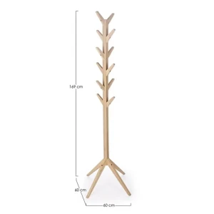 Obešalnik DAIKI SLIM . Obešalnik DAIKI je narejen iz lesa- hrast. Dimenzije: širina: 60cm globina: 60cm višina: 169cm