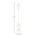 Obešalnik EMILY je narejena iz kovine v beli mat barvi. Dimenzije: širina: 28cm globina: 28cm višina: 184cm