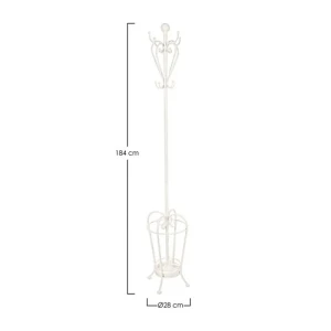 Obešalnik EMILY . Obešalnik EMILY je narejena iz kovine v beli mat barvi. Dimenzije: širina: 28cm globina: 28cm višina: 184cm