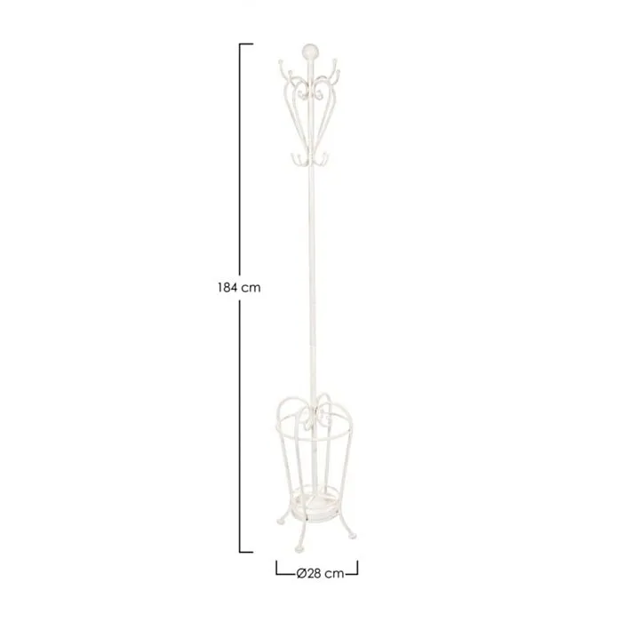 Obešalnik EMILY Obešalnik EMILY . Obešalnik EMILY je narejena iz kovine v beli mat barvi. Dimenzije: širina: 28cm globina: 28cm višina: 184cm