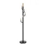 Praktičen obešalnik SLAVKO, primeren za vsak prostor. Narejen je iz jekla prašno barvanega v črno barvo. Dodatki so leseni. Dobavljiv je v barvi kot na