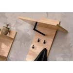 Obešalnik za predsobo BENO . Obešalnik za predsobo BENO je eleganten ter atraktiven. Moderen dizajn v barvi svetlega hrasta, v kombinaciji črnih obešalnih