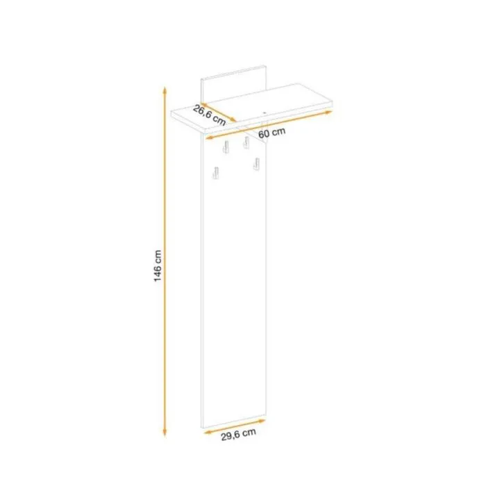 Obešalnik za predsobo BENO Obešalnik za predsobo BENO . Obešalnik za predsobo BENO je eleganten ter atraktiven. Moderen dizajn v barvi svetlega hrasta, v kombinaciji črnih obešalnih