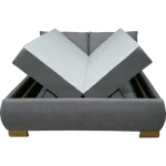 Oblazinjena postelja KNEZ . Kvalitetna postelja KNEZ vam bo zagotovila miren spanec. Narejena je iz mehke tkanine. Pod posteljo sta dva prostora za