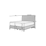 Oblazinjena postelja LANA 140x200 . Postelja Lana je sestavljena iz stabilnega okvirja in vzmetnico. Vzmetnica vsebuje žepkaste vzmeti in snemljivo prevleko.