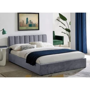 Oblazinjena postelja LEV . Tapecirana postelja LEV je narejena iz kvalitenih materialov in vsebuje predal. Postelja vključuje okvir iz upognjenih četvic,