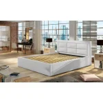 Oblazinjena postelja SORA 140 x 200 . Moderna udobna postelja SORA vam bo zagotovila miren spanec. Dobavljiva je v več barvah umetnega usnja. Postelja ima