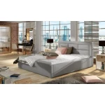 Oblazinjena postelja SORA 2 140x200 . Moderna udobna postelja SORA 2 vam bo zagotovila miren spanec. Dobavljiva je v več barvah blaga. Postelja ima predal za