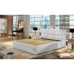 Oblazinjena postelja SORA 200x200 . Moderna udobna postelja SORA vam bo zagotovila miren spanec. Dobavljiva je v več barvah umetnega usnja. Postelja ima