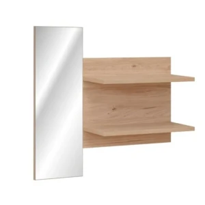 Ogledalo za predsobo BENO . Ogledalo za predsobo BENO je elegantno ter atraktivno. Moderen dizajn v barvi svetlega hrasta se bo podal v vsak prostor. Ogledalo