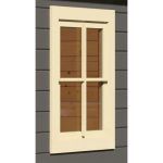 OKNO ZA LESENO HIŠKO KARIBU OKNO IZ UMETNEGA STEKLA SLONOVA KOST BELA - slika 4