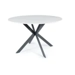 Okrogla jedilna miza LIRKA . Okrogla jedilna miza LIRKA je modernega dizajna. Posebna je zaradi mizne plošče, ki daja učinek marmorja. Mizna plošča pa je