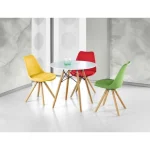 Jedilna miza NEŽA 2 je modernega stila. Miza je primerna za manjše jedilnice. Barva: -bela, črna, bukev Material: - les - MDF lakiran - kovina Dimenzije: