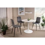 Okrogla jedilna miza RAKO . Okrogla jedilna miza RAKO je izdelana iz kvalitetnih materialov. Njen eleganti dizajn ter moderni videz se bo podal v vsak prostor.