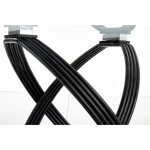 Okrogla miza PTICA . Okrogla miza PTICA je atraktivna in sodobna miza iz stekla. Podnožje je iz kvalitetne kovine v črni barvi. Dimenzije: - Fi122 x V: 77 cm