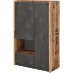 Omara FERGO . Omara FERDO je primerna za vsak prostor. Lahko se jo uporablja kot omaro v dnevni sobi ali pa kot garderobno omaro. Ima en predal, 5 polic ter