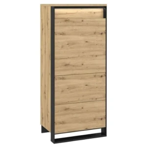 Omara KVIN . Elegantna omara KVIN ima 4 globoke police. Tridimenzionalni značaj front je dodatno poudarila LED osvetlitev (prisotna v kompletu). Ima moderen