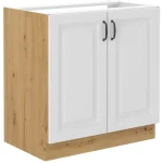 Omara za pomivalno korito STIL 80D . Kuhinjo STIL je možno naročiti v kompletu (Kuhinjski bloki STIL) ali pa po posameznih elementih po vaši izbiri. Omara