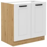 Kuhinjo VANESA je možno naročiti v kompletu (Kuhinjski bloki VANESA) ali pa po posameznih elementih po vaši izbiri. Omara za pomivalno korito VANESA 80D je