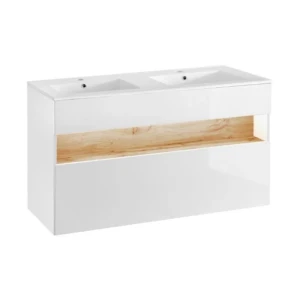 Omarica pod umivalnikom BAM 120D bela . Kopalniški blok BAM je možno naročiti v kompletu (kopalniški bloki BAM mint in BAM bela) ali pa po posameznih