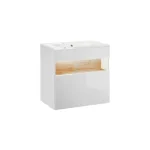 Omarica pod umivalnikom BAM 60D bela . Kopalniški blok BAM je možno naročiti v kompletu (kopalniški bloki BAM mint in BAM bela) ali pa po posameznih