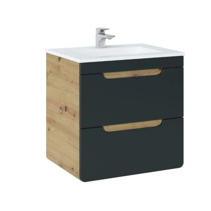 Omarica pod umivalnikom BUBA DARK 60D 2P Omarica pod umivalnikom BUBA DARK 60D 2P . Kopalniški blok BUBA DARK je možno naročiti v kompletu (kopalniški bloki BUBA DARK) ali pa po posameznih