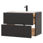 Kopalniški blok CAP črna je možno naročiti v kompletu (kopalniški bloki CAP) ali pa po posameznih elementih po vaši izbiri. Omarica pod umivalnikom CAP