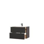 Kopalniški blok CAP črna je možno naročiti v kompletu (kopalniški bloki CAP) ali pa po posameznih elementih po vaši izbiri. Omarica pod umivalnikom CAP