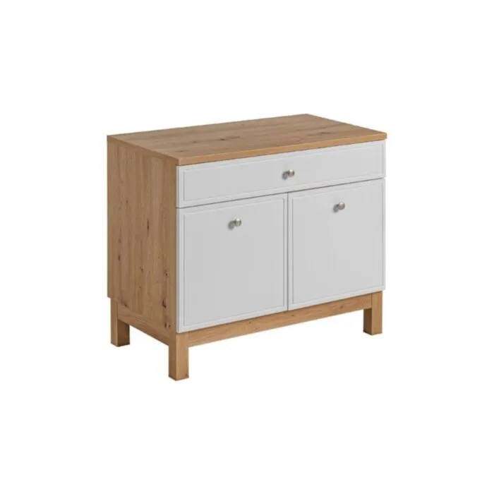 Omarica pod umivalnikom SAMSEA 90D . Iz posameznih elementov serije SAMSEA si lahko sestavite kopalniški blok po lastnih željah. Omarica pod umivalnikom