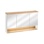 Omarica z ogledalom BAM 120G bela . Kopalniški blok BAM je možno naročiti v kompletu (kopalniški bloki BAM mint in BAM bela) ali pa po posameznih elementih