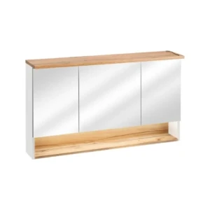 Omarica z ogledalom BAM 120G bela . Kopalniški blok BAM je možno naročiti v kompletu (kopalniški bloki BAM mint in BAM bela) ali pa po posameznih elementih