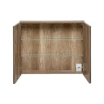 Omarica z ogledalom KROKI 80 . Omarica z ogledalom KROKI 80 je narejena iz kvalitetne laminirane plošče. Omarica z ogledalom dodatno optično poveča prostor