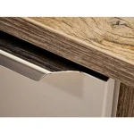 Omarica za umivalnik KROKI 80 je narejena iz kvalitetne laminirane plošče. Taupe barve sprednjih strani in ohišja v kombinaciji s kromiranimi ročaji dajejo