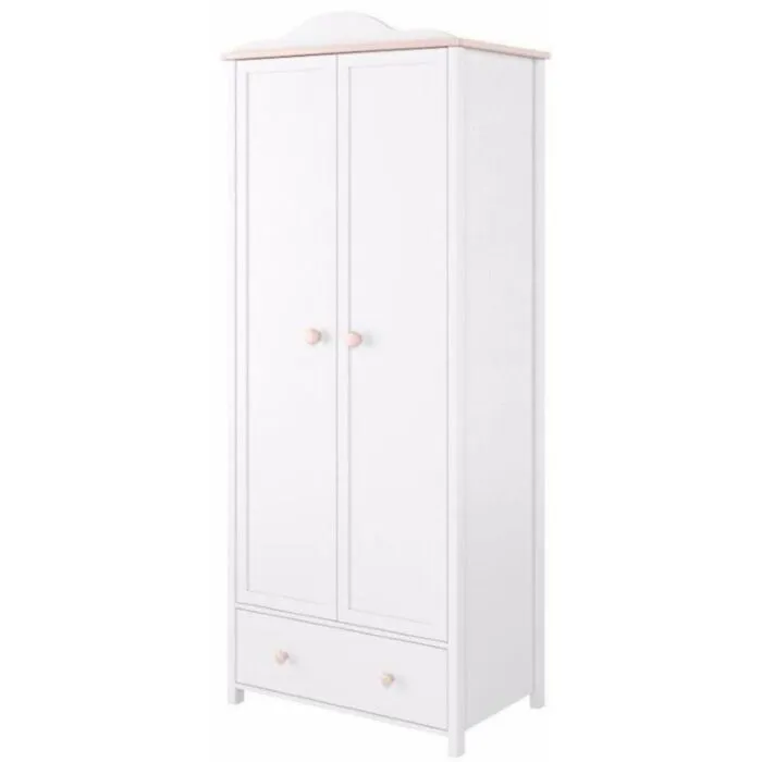 Otroška garderobna omara LINA Otroška garderobna omara LINA . Otroška garderobna omara LINA je omara z dvema vratama, zasnovana za vse deklice ki si želijo biti princeske. V notranjosti