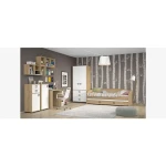 Otroška soba HAJDI 1 . HAJDI 1 je moderna otroška soba, ki ima veliko prostora za shranjevanje stvari in udobje vašega otroka. Komplet sestoji iz dveh