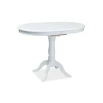 Ovalna jedilna miza DOLORES bo poživela vsako jedilnico. Miza je kvalitetna in stabilna. Mizna plošča je izdelana iz MDF - ja v beli barvi. Ogrodje je iz