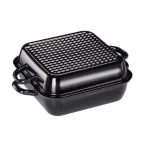 PEKAČ / MODEL ZA PEKO RIESS 37X26CM S POKROVOM EMAJL ČRN