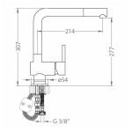 PIPA KUHINJSKA ALVEUS STOJEČA, 2 CEVI, S PRHO AZETA-P - slika 4
