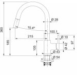 PIPA KUHINJSKA FRANKE LINA IZVLEČNA ONYX - slika 4