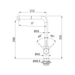 PIPA KUHINJSKA FRANKE SIRIUS L IZVLEČNA KROM - slika 5