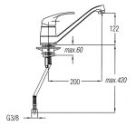 PIPA KUHINJSKA UNITAS SIMPATY STOJEČA, 2 CEVI BREZ KOTNIH VENTILOV - slika 4
