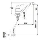 PIPA KUHINJSKA UNITAS SIMPATY STOJEČA, 2 CEVI KOTNA VENTILA - slika 4