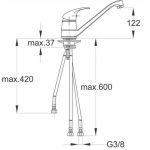 PIPA KUHINJSKA UNITAS SIMPATY - STOJEČA NIZKOTLAČNA BREZ KV - slika 4