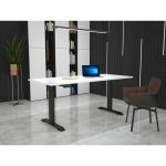 PISALNA DVIŽNA MIZA MS VISCOM S PLOŠČO EGGER PREMIUM BELA - 1800 X 800 MM, ČRNO PODNOŽJE - slika 2