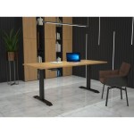 PISALNA DVIŽNA MIZA MS VISCOM S PLOŠČO EGGERCORBRIDGE HRAST - 1600 X 800 MM, ČRNO PODNOŽJE - slika 2